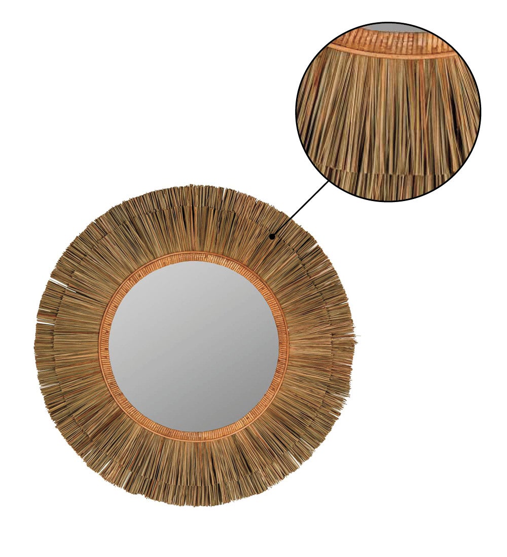 Rattan and Seagrass Wall Mirror