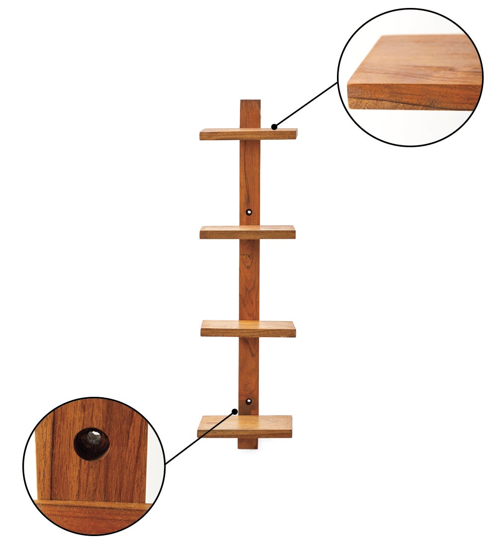 Floating Vertical Wall Shelf, 4-Shelf