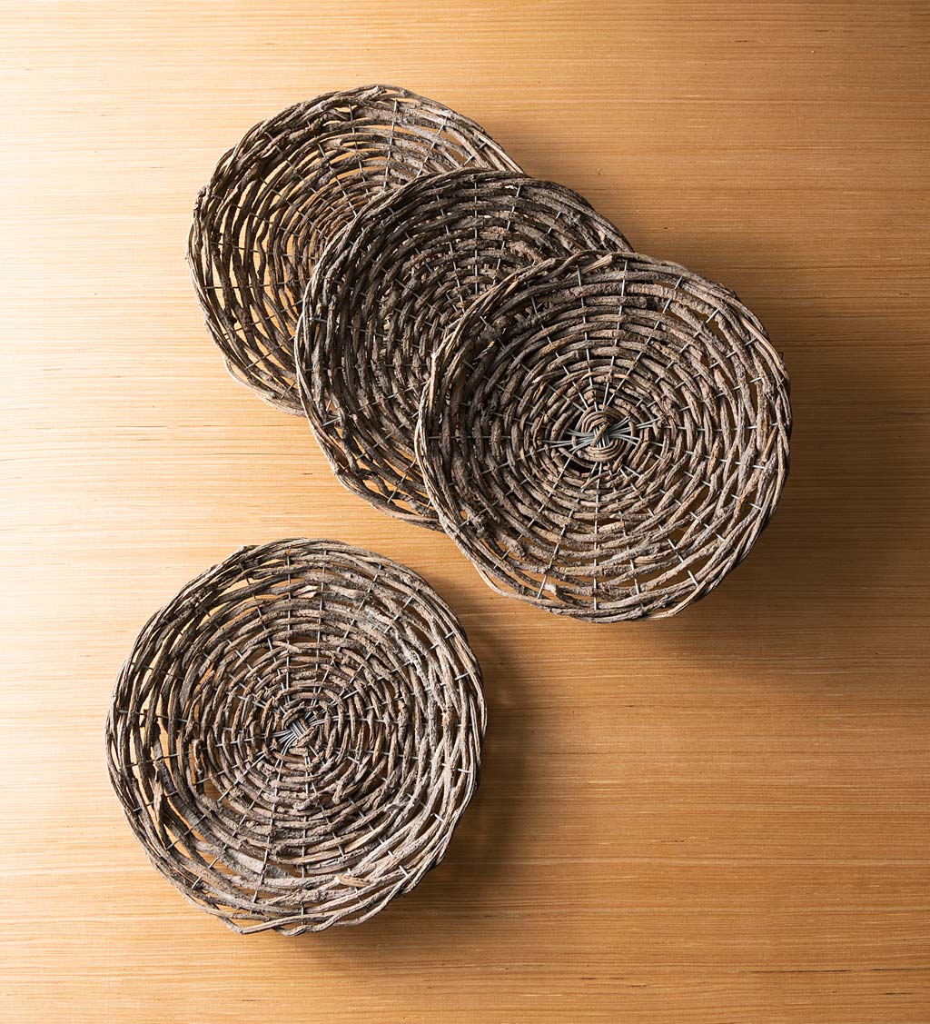 Round Rustic Twig Charger, Set of 4
