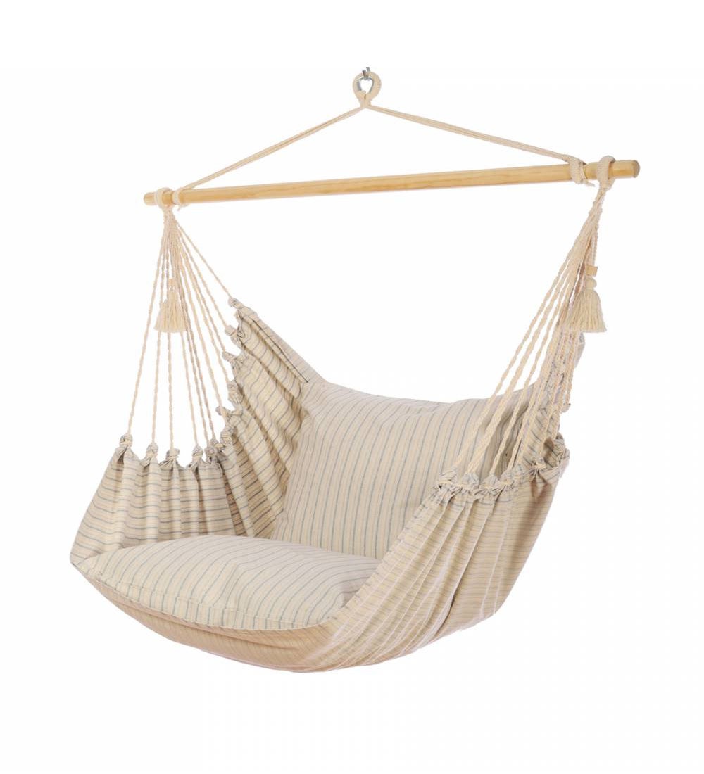 Upcycled Denim Hammock Swing Chair with Pillows