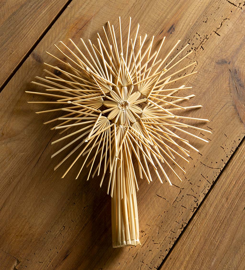 Handcrafted Straw Star Tree Toppers