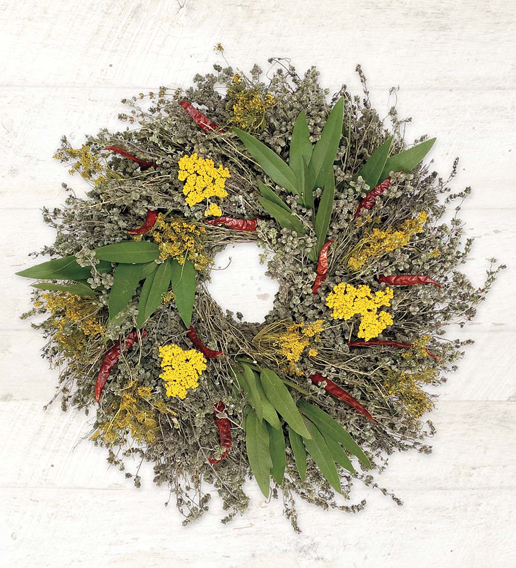 Organic Culinary Herb Wreath With Hanger