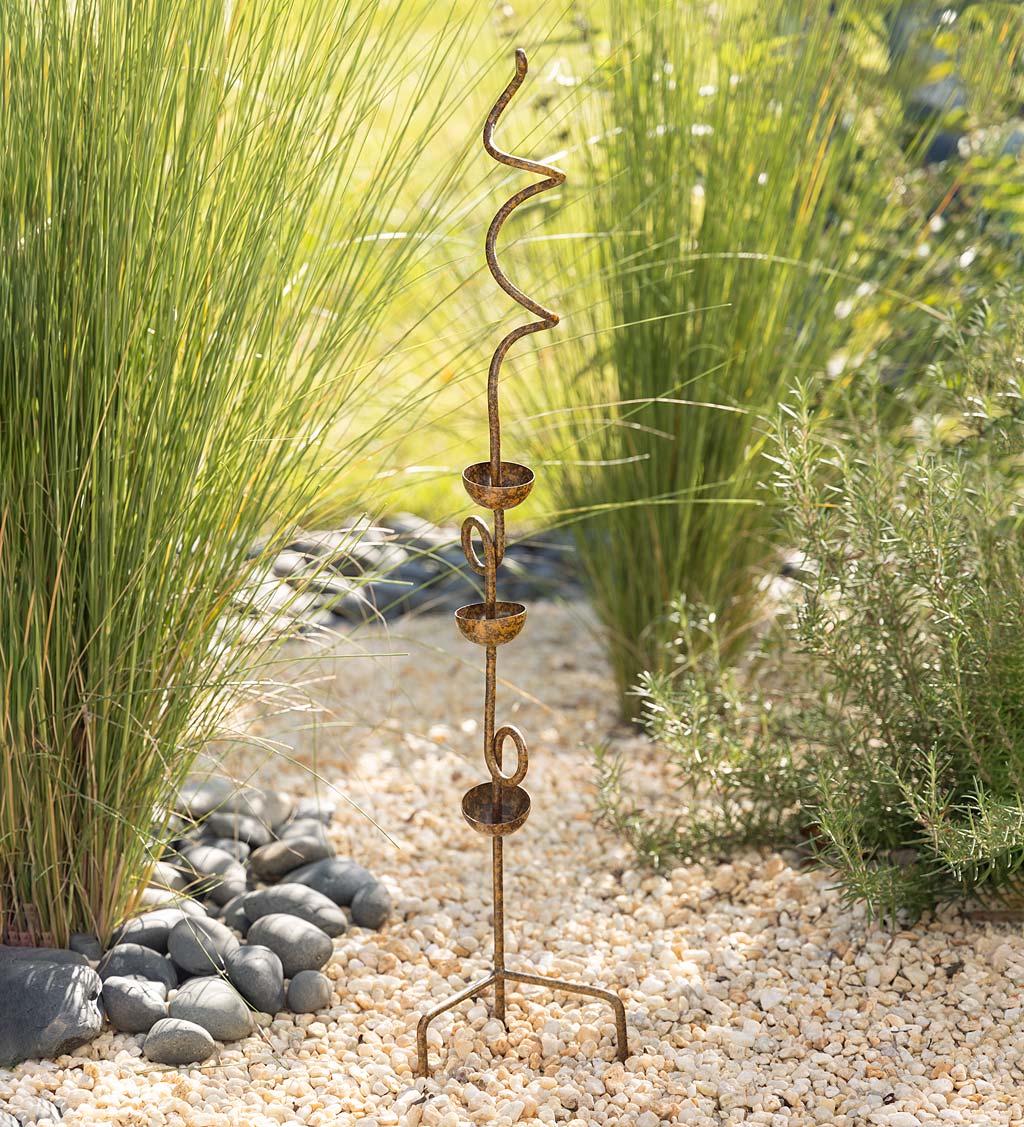 Rustic Cup Garden Stake