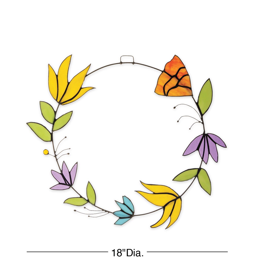 Stained Glass Floral Wreath