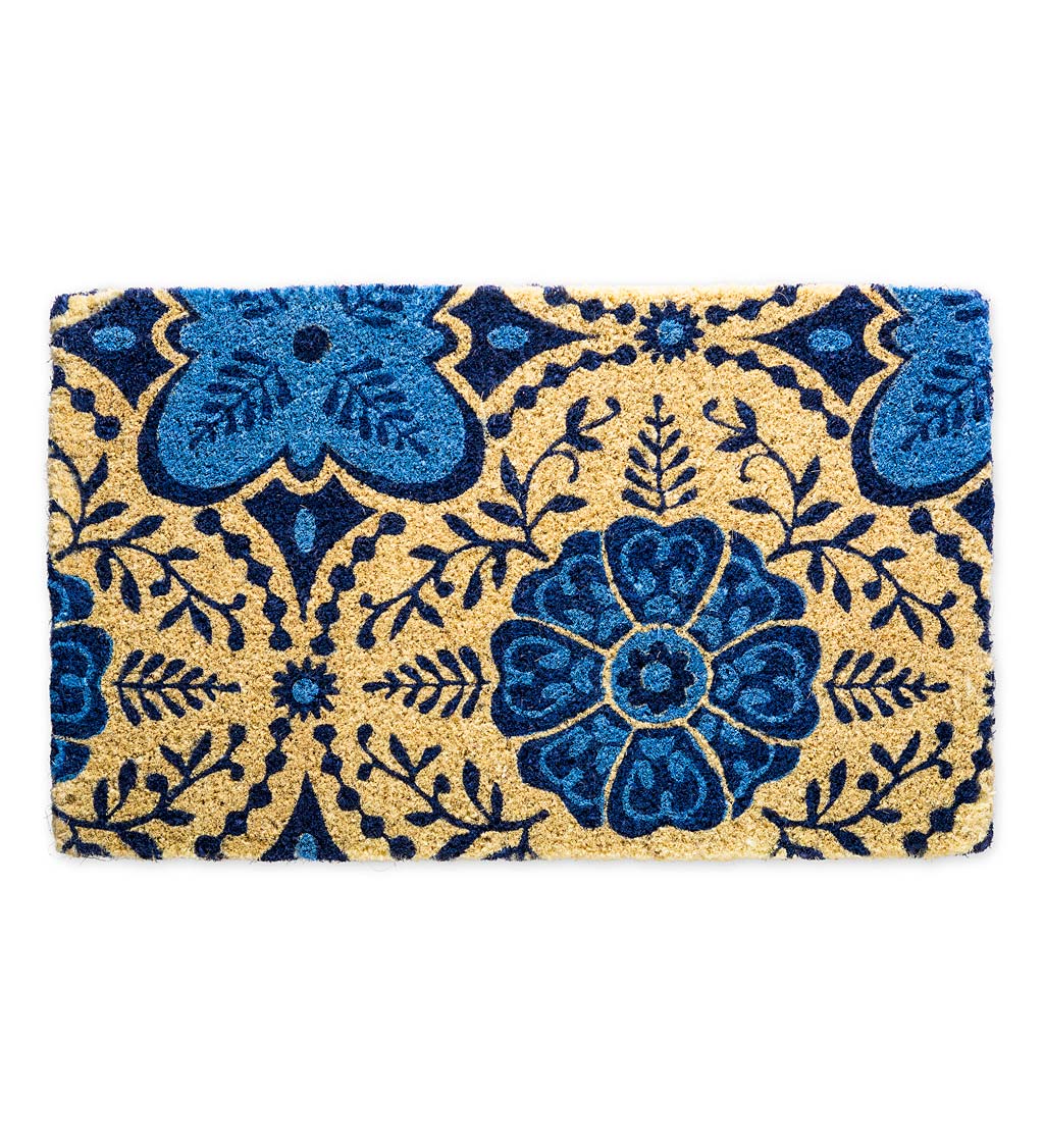 Blue Moroccan Coir Doormat