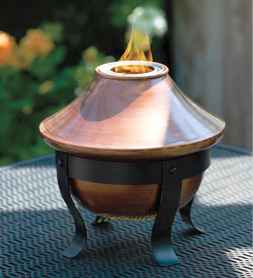 Copper-Finish Torch and Tabletop Fire Bowl