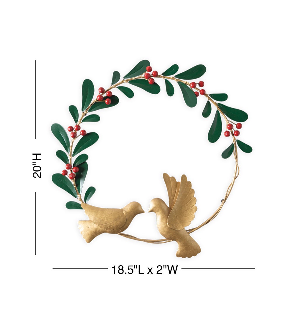 Metal Dove and Olive Branch Wreath