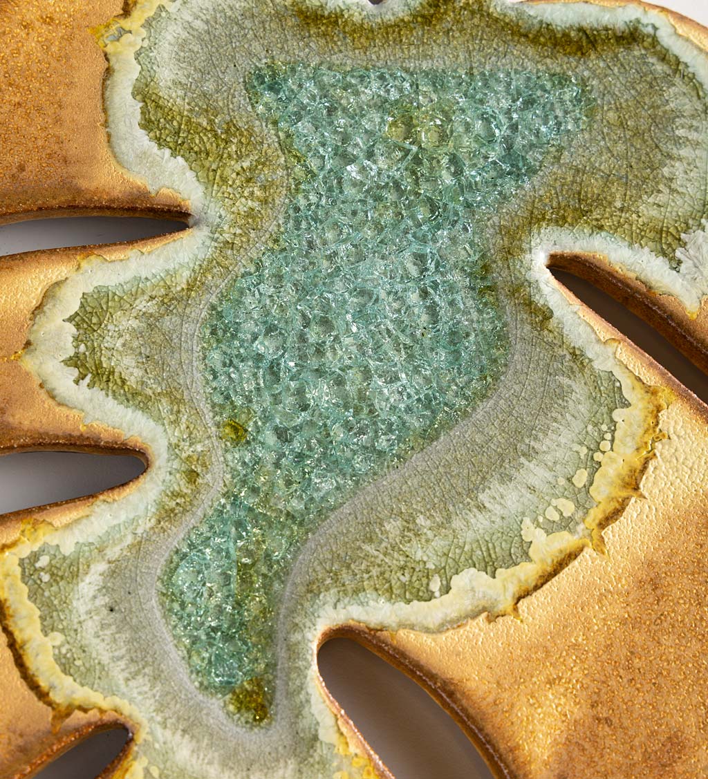 Ceramic and Glass Monstera Leaf Wall Art/ Trivet
