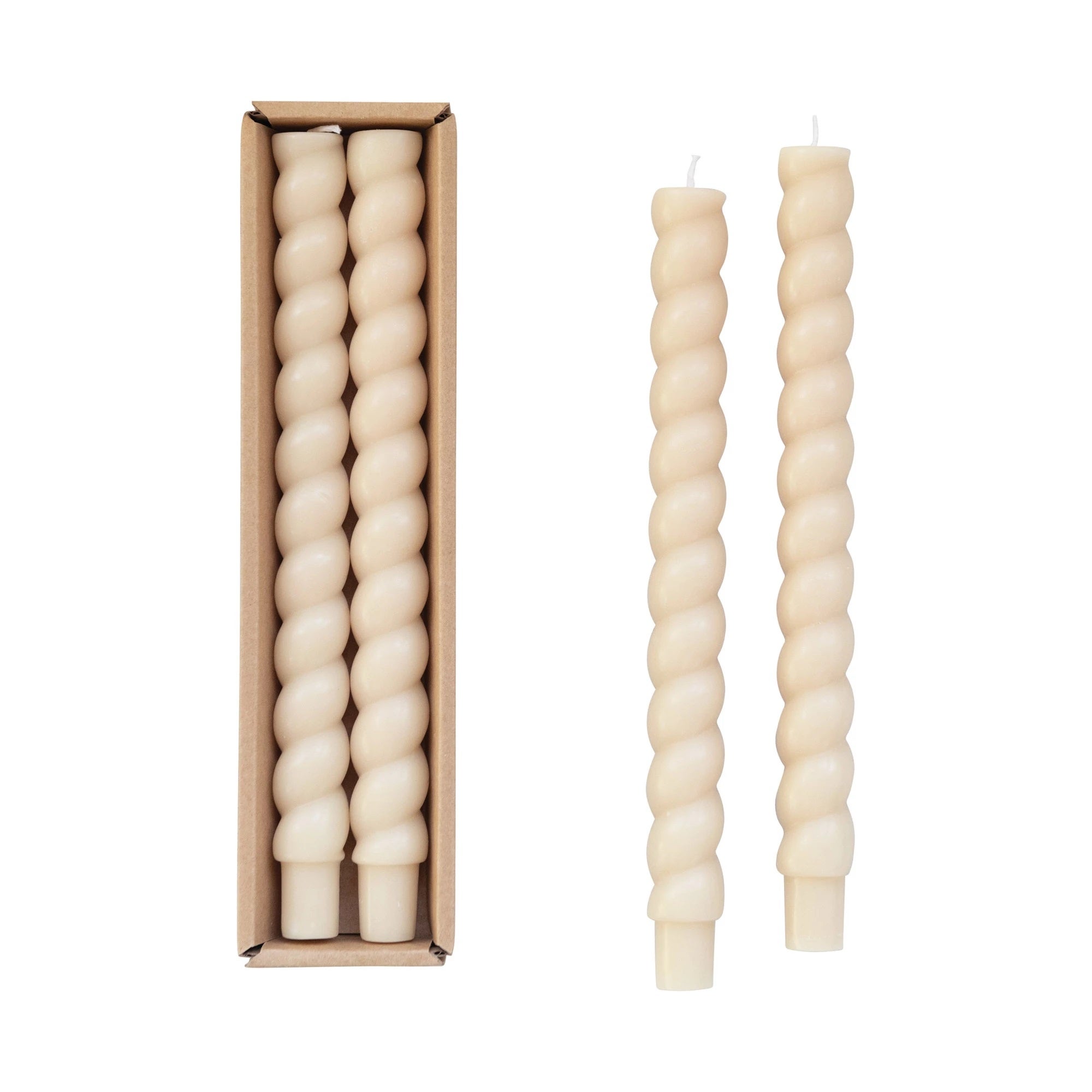 Unscented Twisted Tapered Candles, Set of 2 swatch image