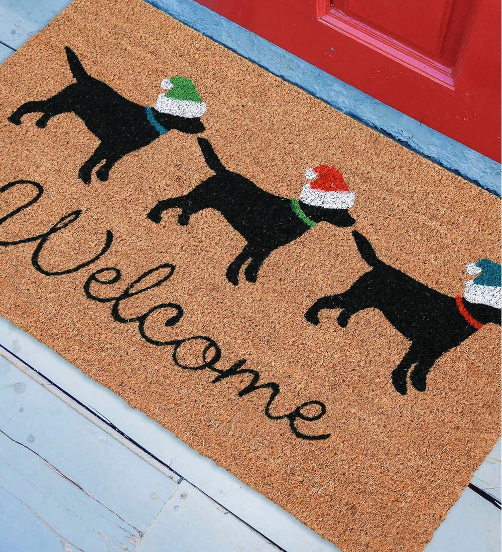 Holiday Dogs Coir Doormat