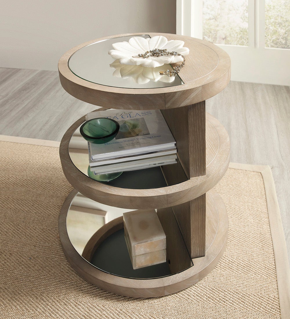 Three-tiered Glass Round Side Table