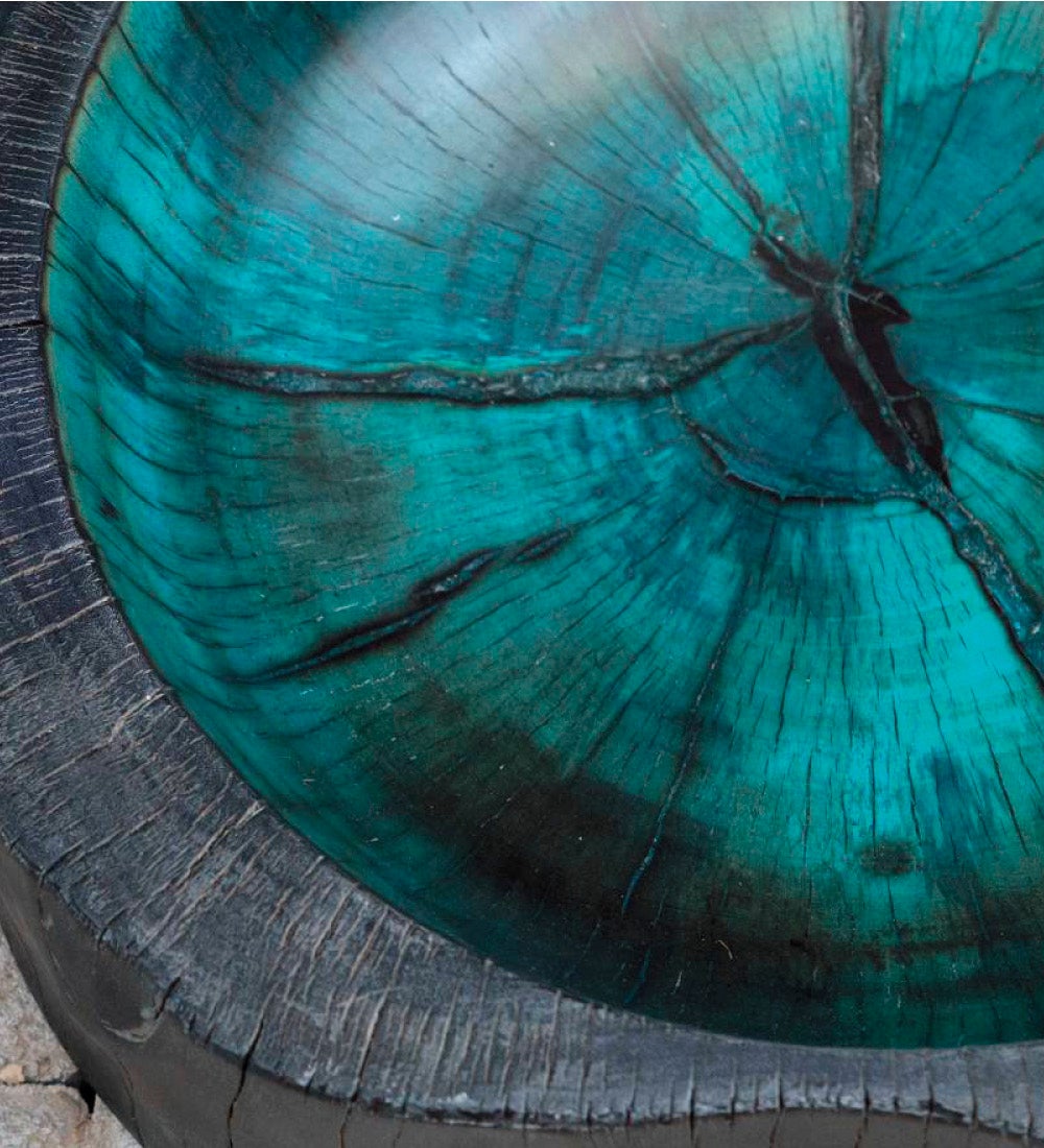 Kona Aqua Modern Decorative Wood Bowl