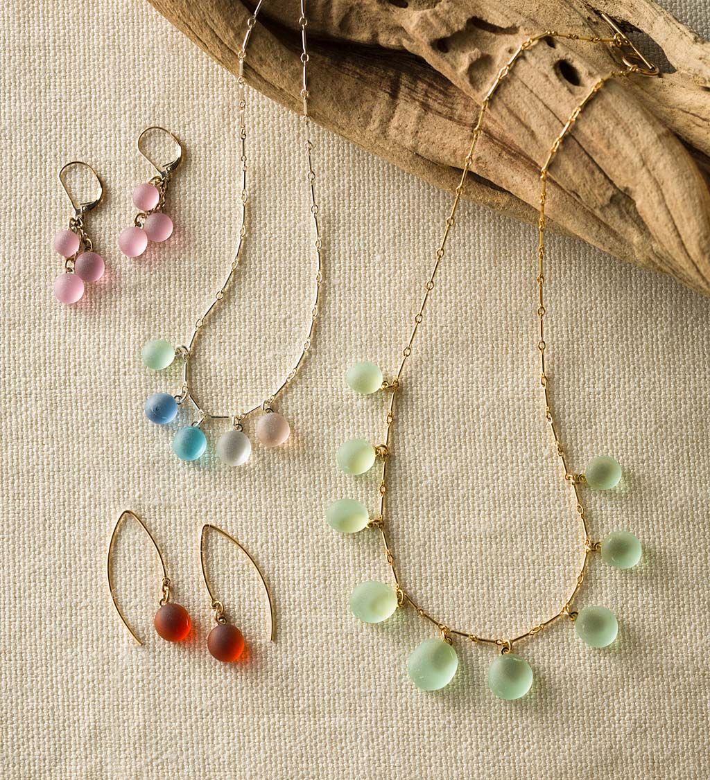 Sea Glass Necklace and Earring Collection