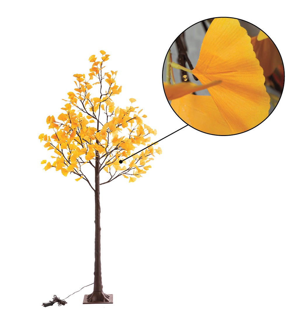 Indoor/ Outdoor Faux-Lighted Ginkgo Tree, 6'H