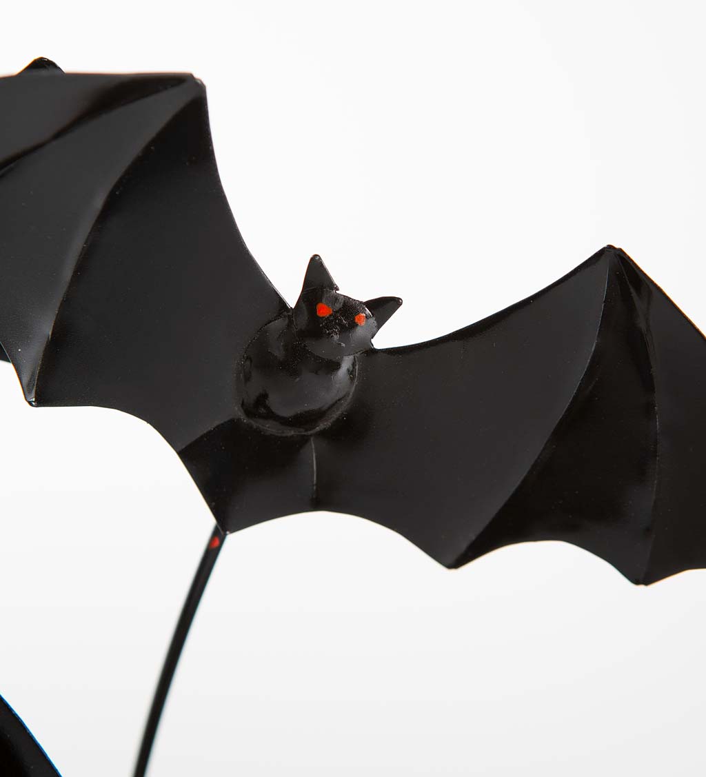 Artisan-Made Halloween Bat Metal Centerpiece Accent