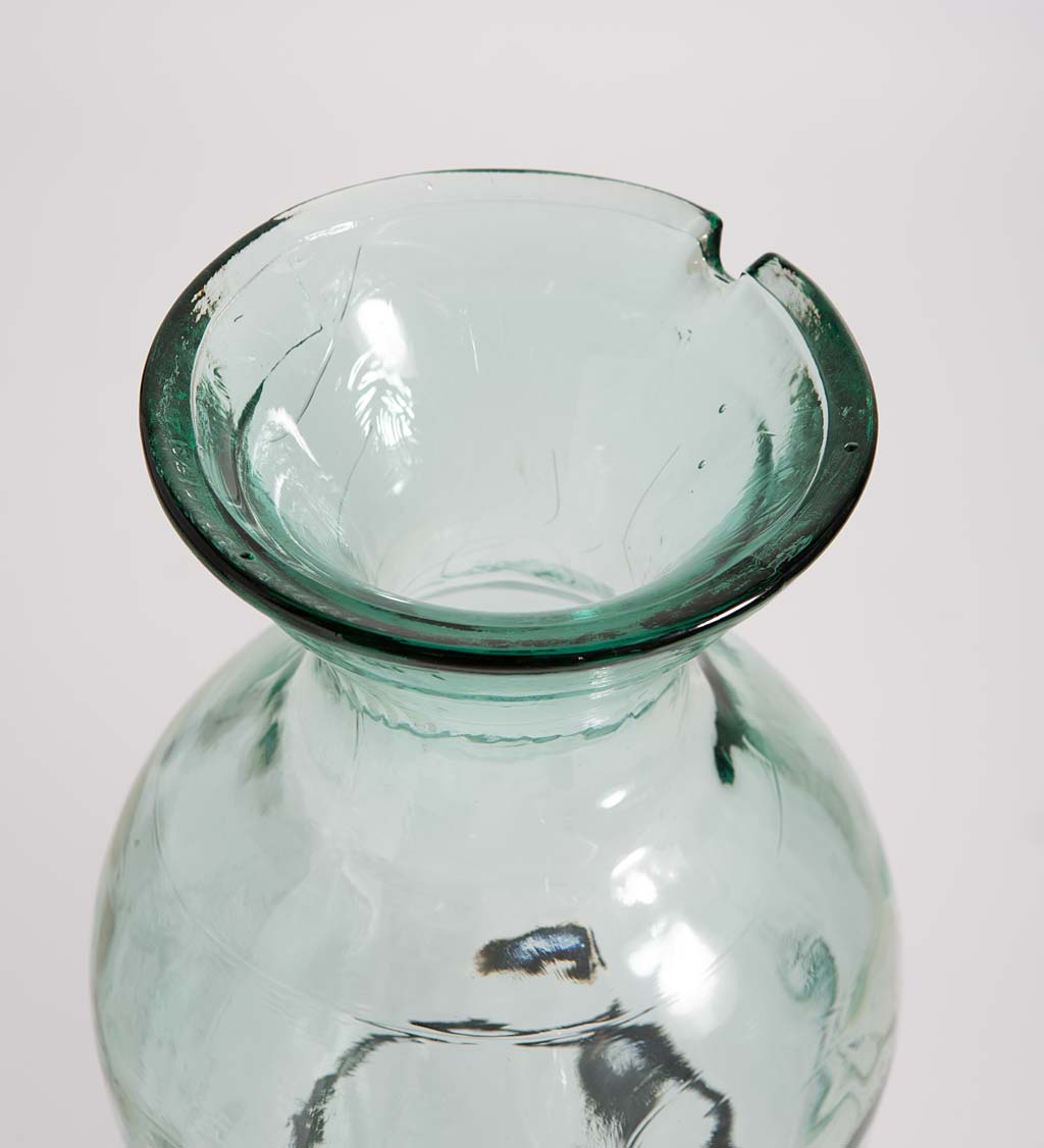 Recycled Glass Amphora with Iron Stand
