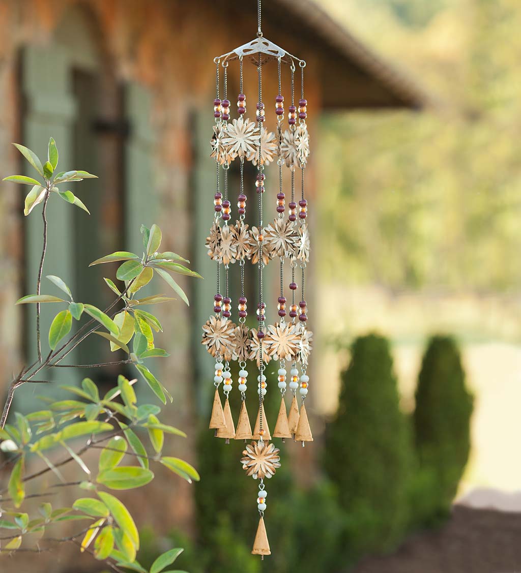Indoor Use One World is Enough Sunflower Mobile/Metal Wind chime Fair Trade