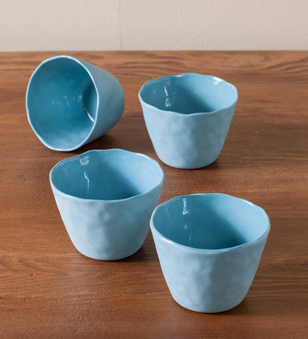 Organic Stoneware Tumbler, Set/4 - Blue