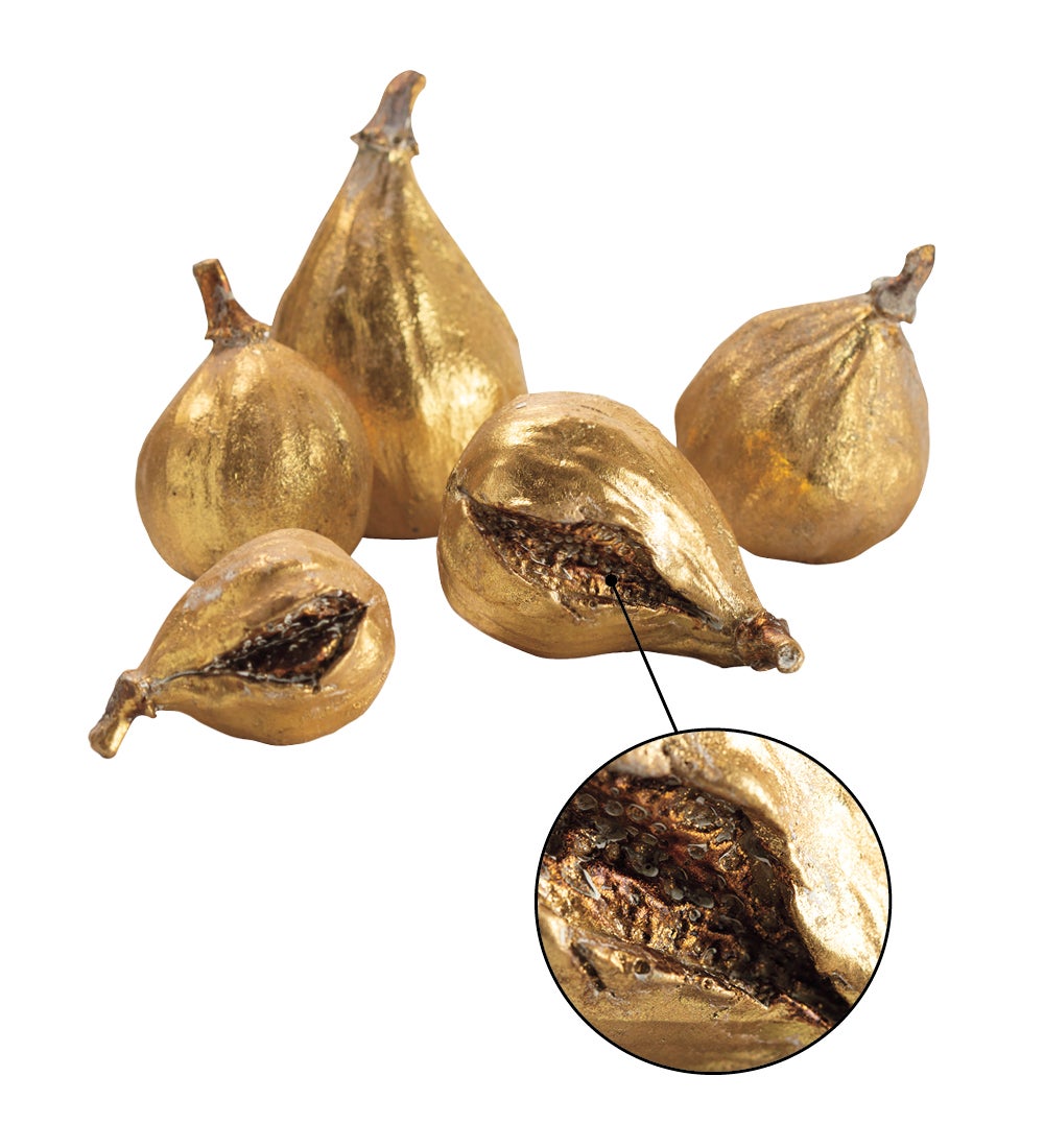 Gold Resin Fig Decor Set Of Vivaterra