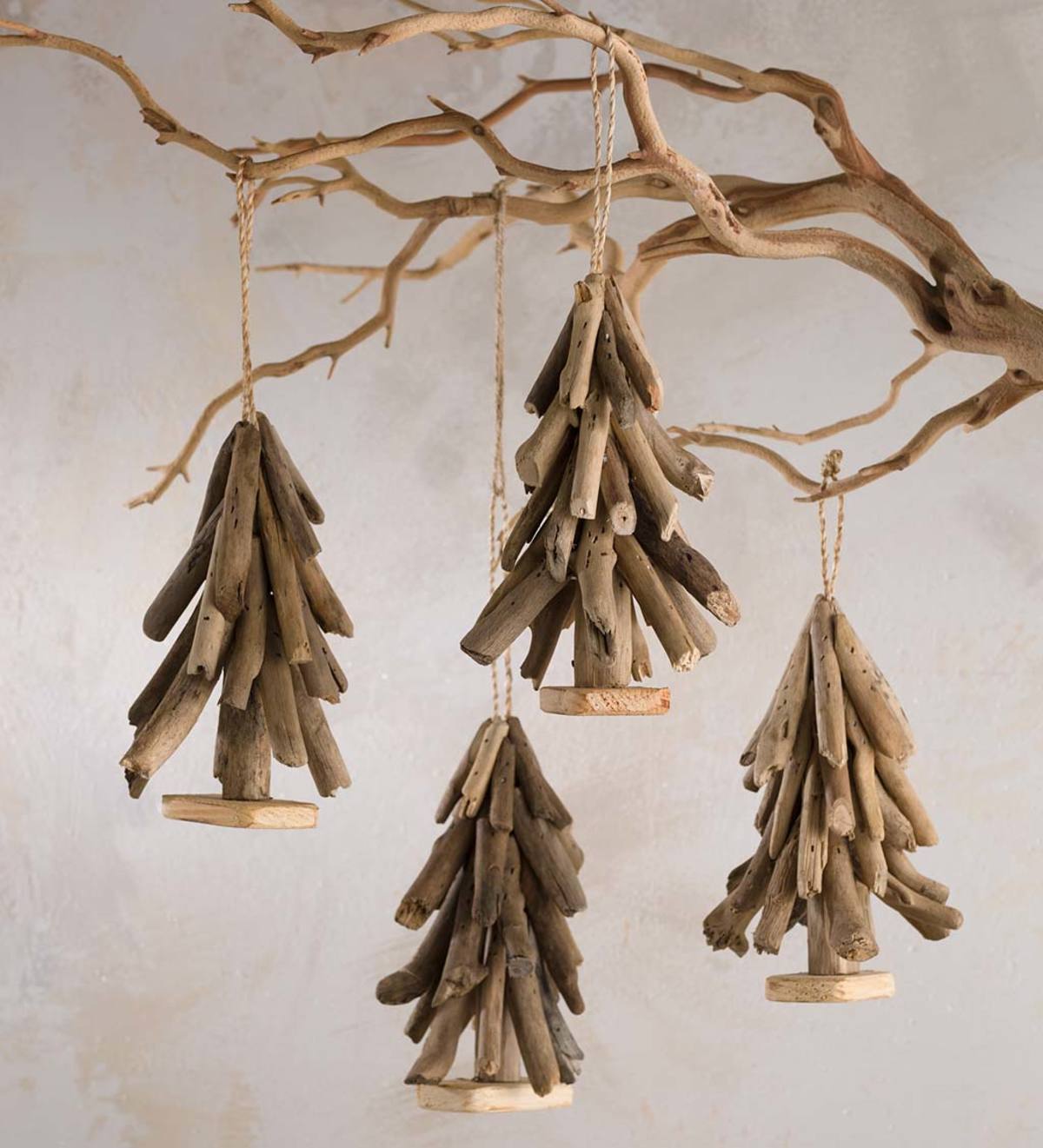 Driftwood Tree Ornament Set of 4