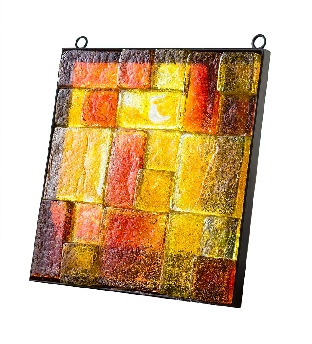 Framed Recycled Glass Block Art swatch image