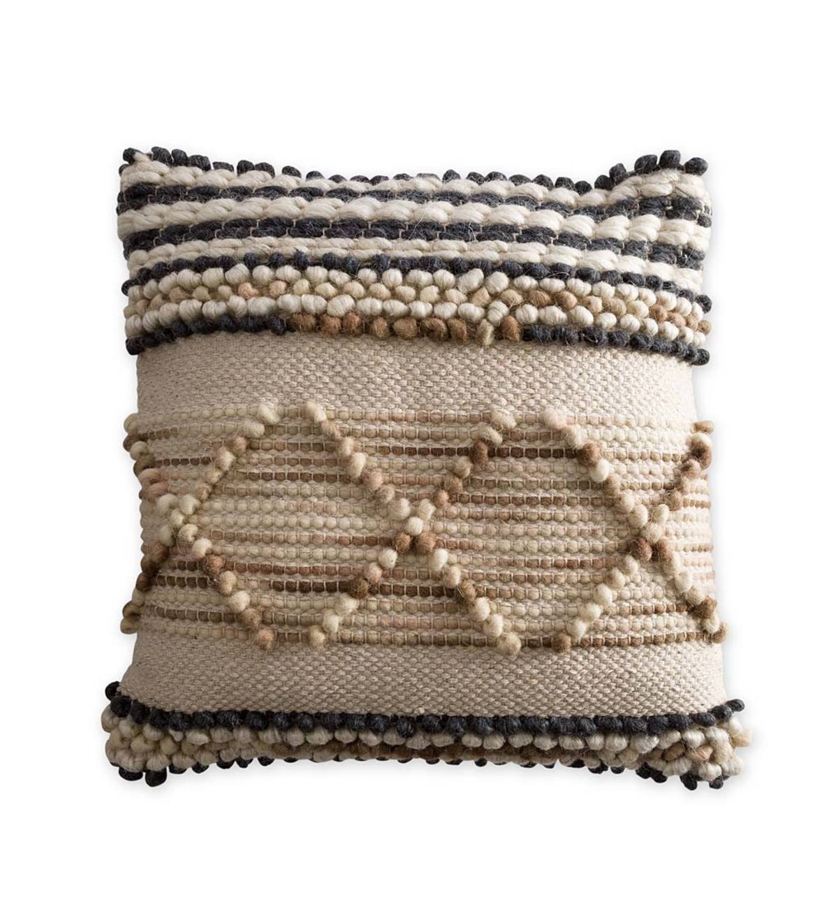 Woven Boho Textured Throw Pillow, Striped Pebble | Eligible for ...