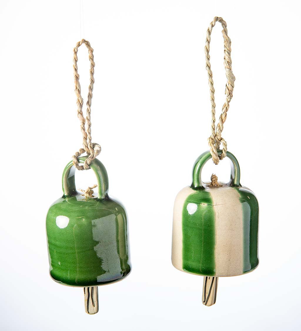 Artisan-made Petite Ceramic Bell Chimes, Set of 2 swatch image