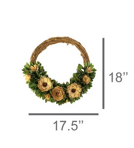 Artisanal Wood Shaving Wreath, 18"
