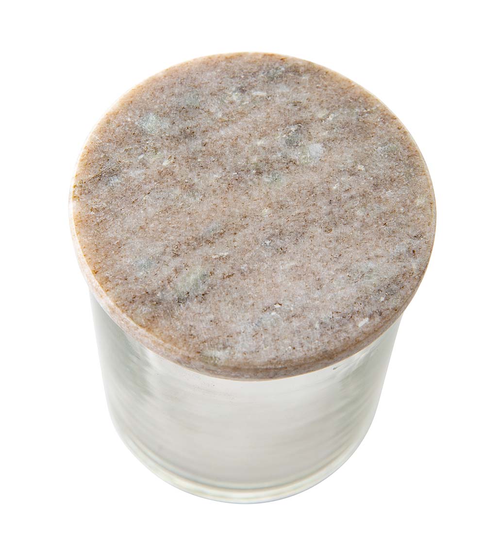 Marble Top Glass Canisters, Set of 5