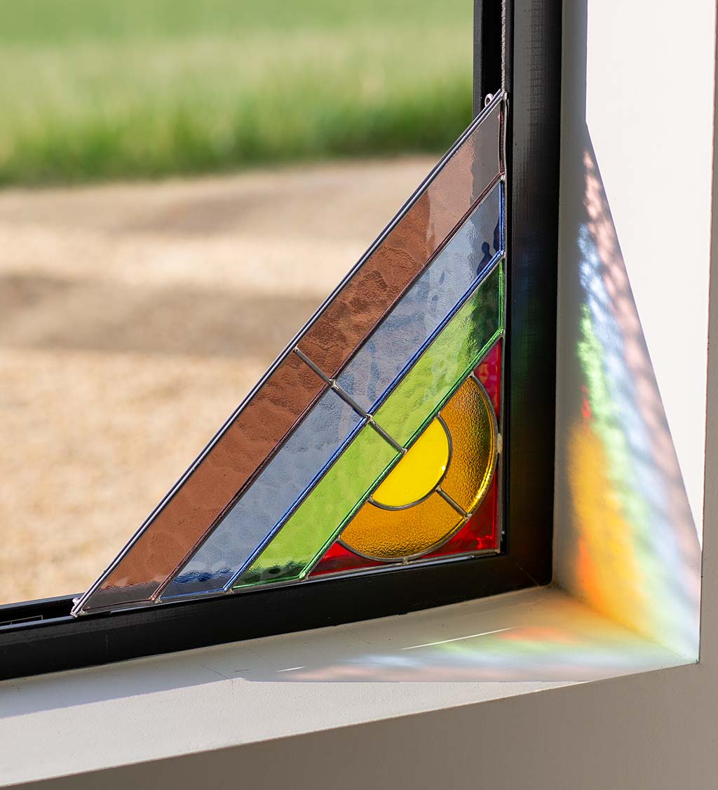 Rainbow Stained Glass Corner Art Bracket