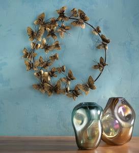 Handcrafted Recycled Metal Butterfly Wreath
