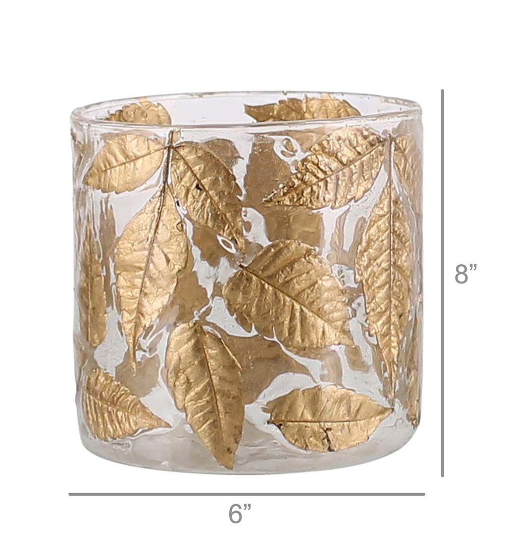 Enameled Gold Leaf Hurricane Collection