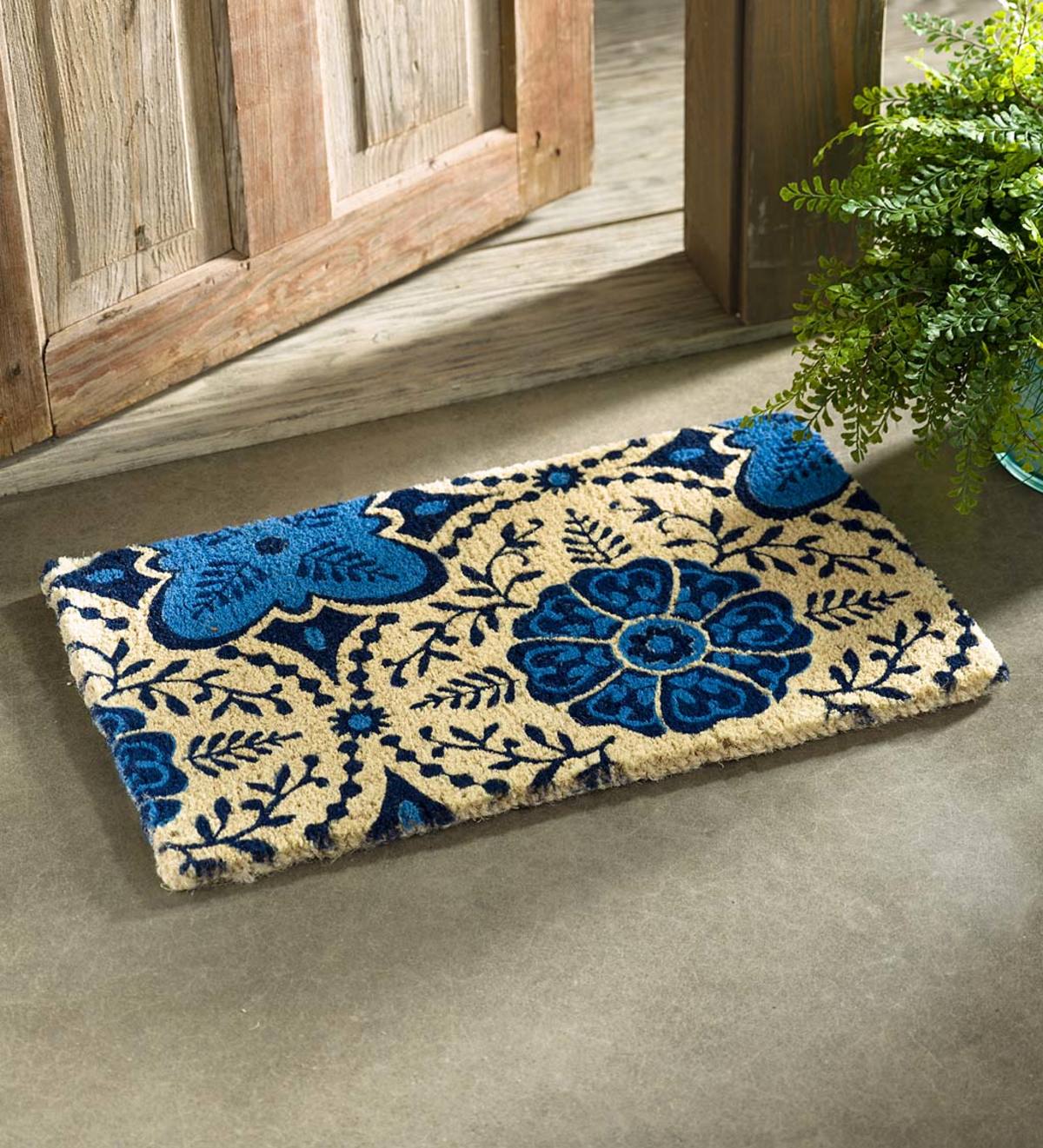 Blue Moroccan Coir Doormat