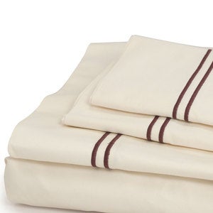 500 Thread Count Sateen Satin Stitch King Sheet Set - White