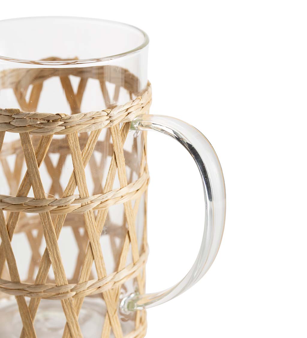 Rattan Wrap Drinkware and Pitcher