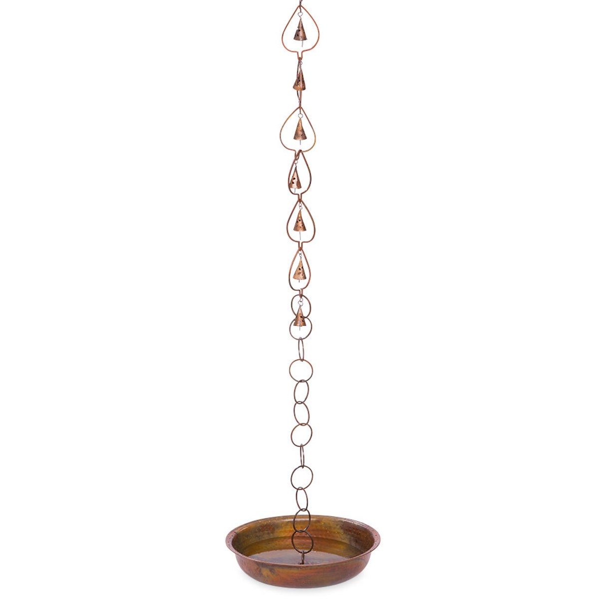 Aspen Leaf Bell Rain Chain with Receptacle Set
