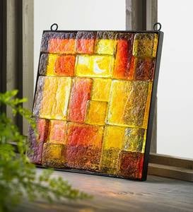 Framed Recycled Glass Block Art