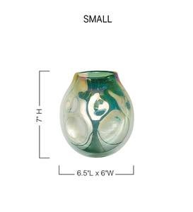 Organic-Shaped Glass Dented Wall Vases