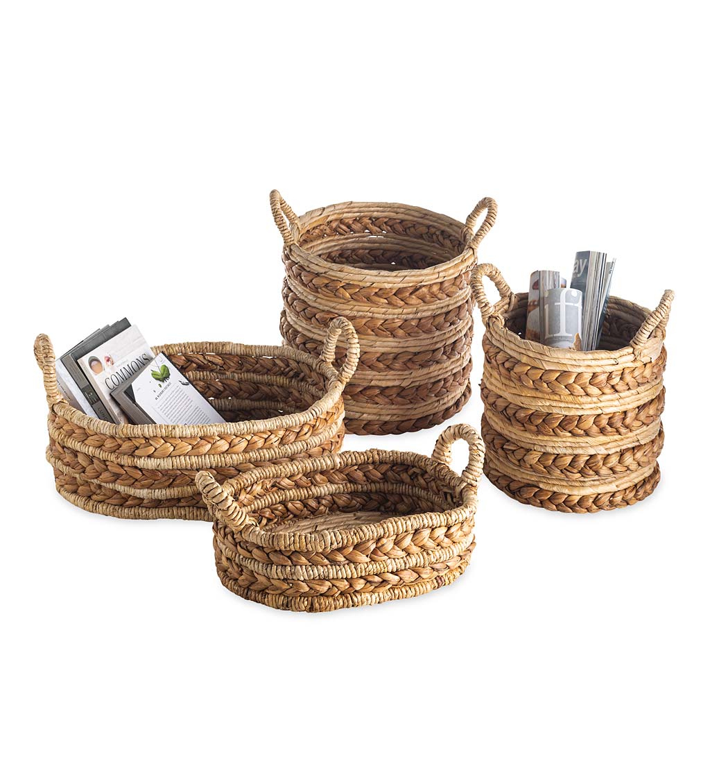 Low Nesting Storage Organizer Basket Bins, Set of 2
