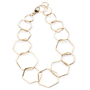 Artisan-Made Gold Hexagon Jewelry Collection by Elaine B