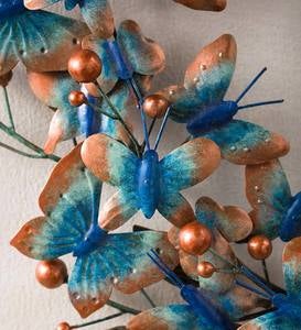 Metal Verdigris Butterfly Wreath