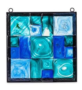 Framed Recycled Glass Block Art- Green