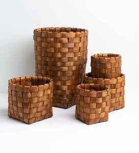 Chipwood Bark Nesting Baskets, Set of 5