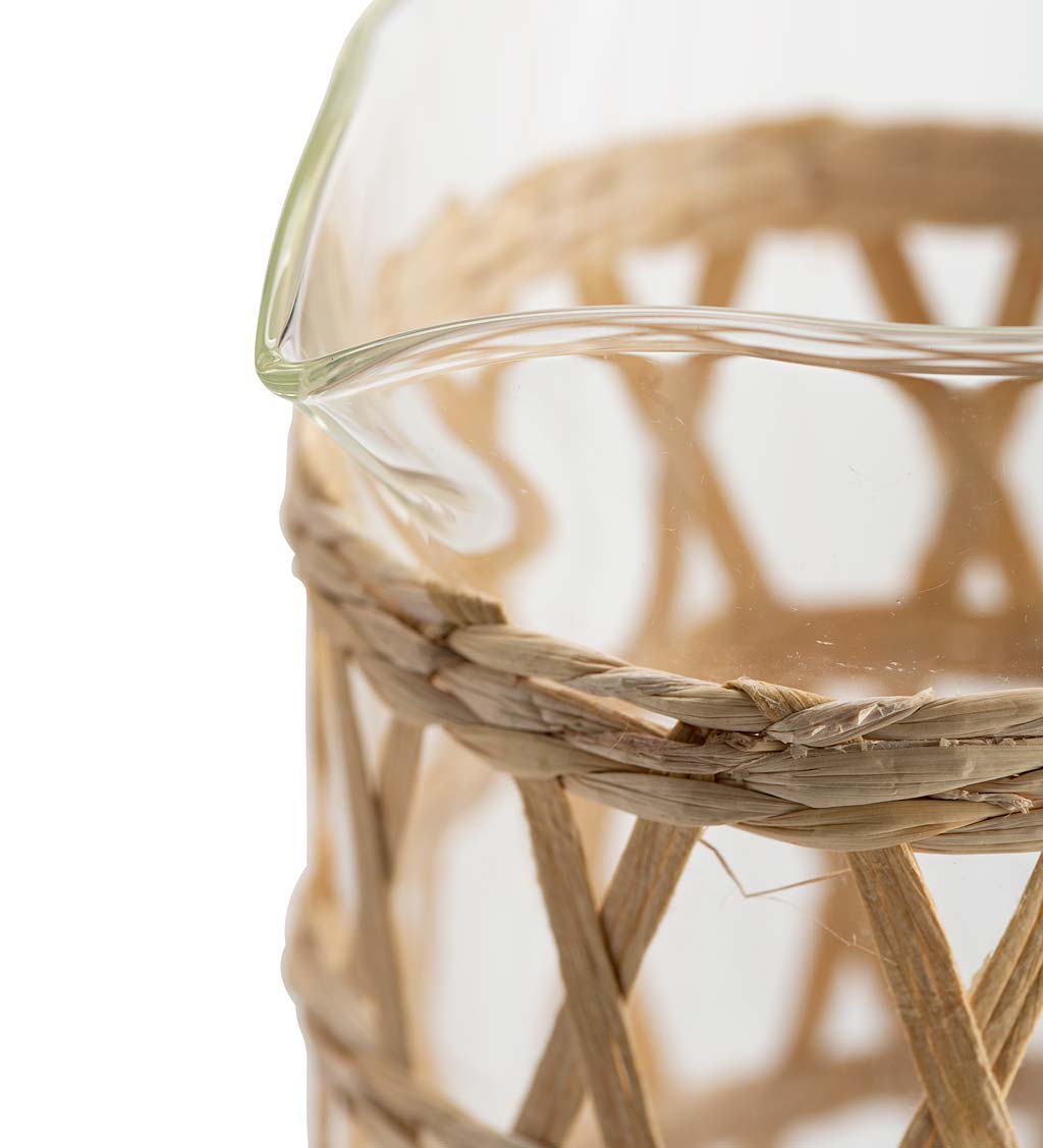 Rattan Wrap Drinkware and Pitcher