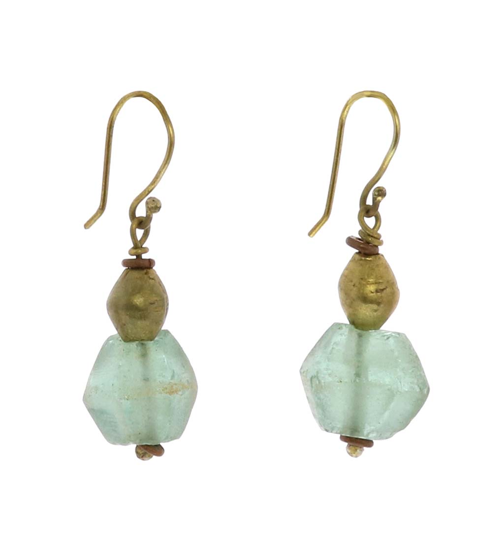 Recycled Sea Glass Beaded Brass Jewelry Collection
