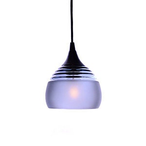 Tidal Recycled Glass Frosted Pendant - Small - Clear