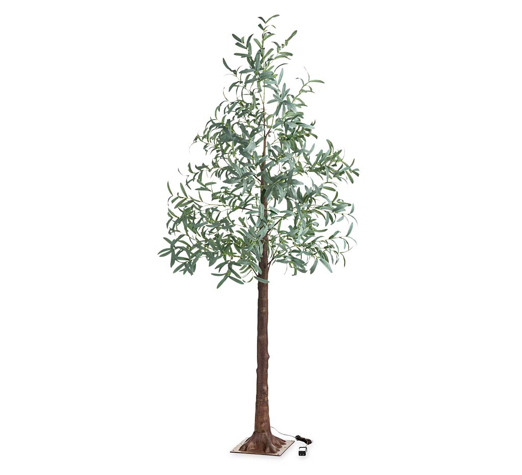 Indoor/ Outdoor Faux Lighted Olive Tree, 7' swatch image