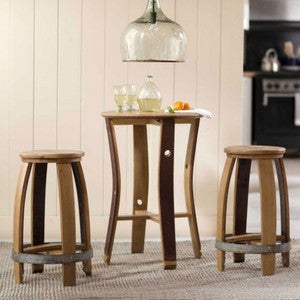 Barrel Stave Set of Table and 2 Stools