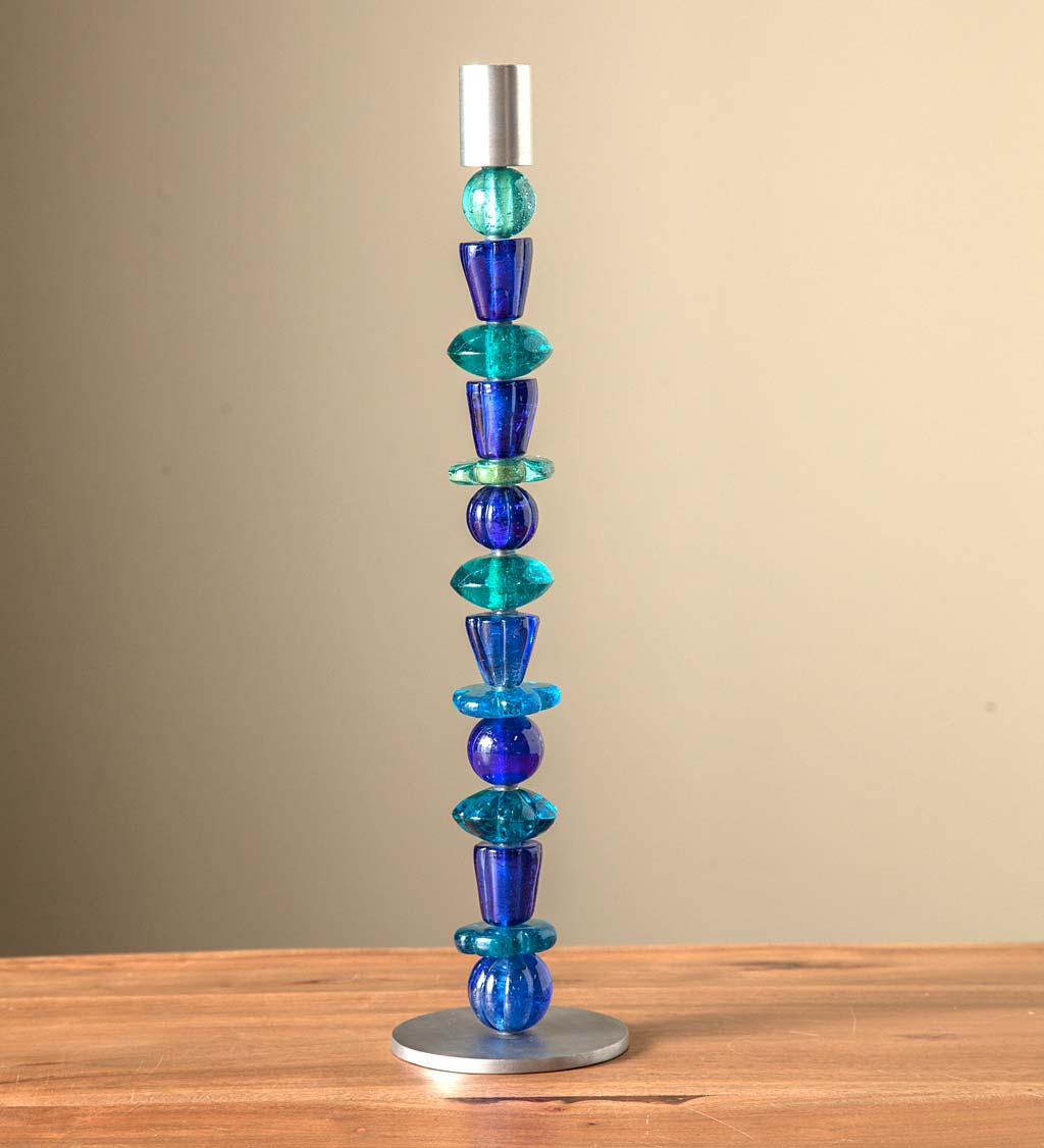 Recycled Glass Beaded Candlestick swatch image