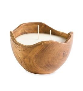 Handcrafted Teak Wood Bowl Candle